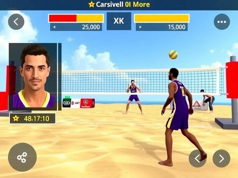 Mumbai Volley Kings gameplay screenshot showing beach volleyball action